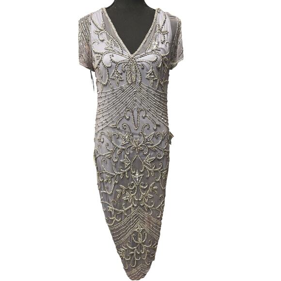 Pizarro Nights Purple Beaded Pong Formal Dress Size 10 - missing beads - Picture 1 of 5